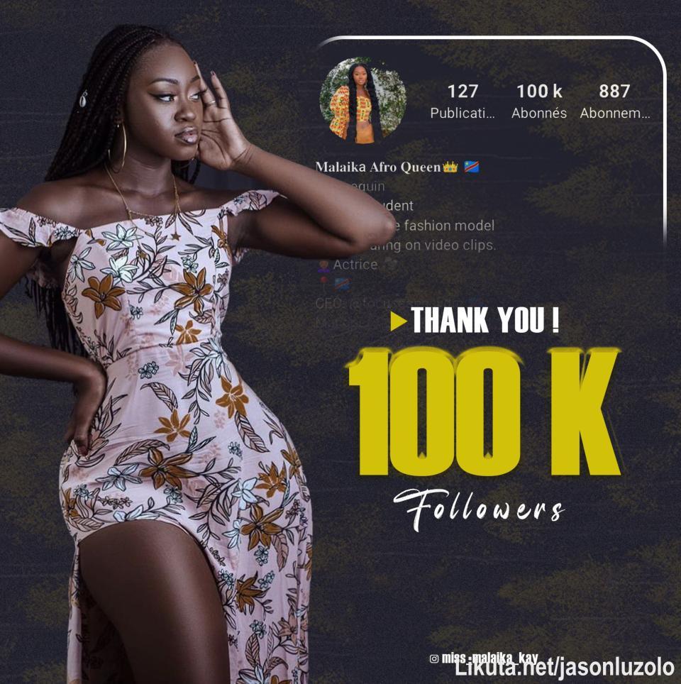 Le 100k pour Miss Malaika j'penser à faire quelque chose ⬇️
? Mbokart DRC